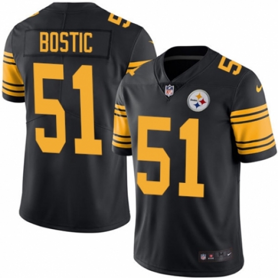 Youth Nike Pittsburgh Steelers 51 Jon Bostic Limited Black Rush Vapor Untouchable NFL Jersey