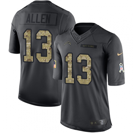 Men's Nike Los Angeles Chargers 13 Keenan Allen Limited Black 2016 Salute to Service NFL Jersey