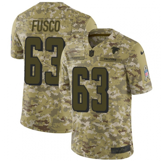 Youth Nike Atlanta Falcons 63 Brandon Fusco Limited Camo 2018 Salute to Service NFL Jersey