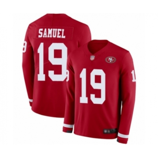 Youth San Francisco 49ers 19 Deebo Samuel Limited Red Therma Long Sleeve Football Jersey