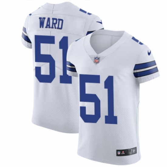 Men's Nike Dallas Cowboys 51 Jihad Ward White Vapor Untouchable Elite Player NFL Jersey