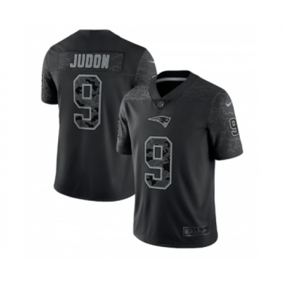 Men's New England Patriots 9 Matthew Judon Black Reflective Limited Stitched Football Jersey