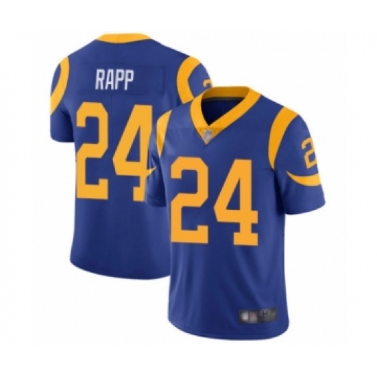 Men's Los Angeles Rams 24 Taylor Rapp Royal Blue Alternate Vapor Untouchable Limited Player Football Jersey