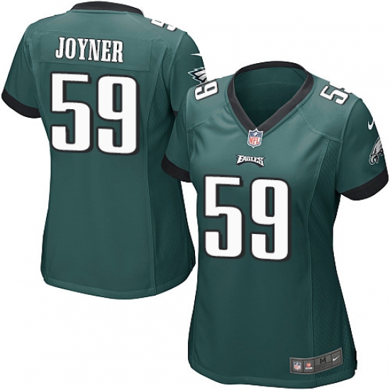 Women's Nike Philadelphia Eagles 59 Seth Joyner Game Midnight Green Team Color NFL Jersey