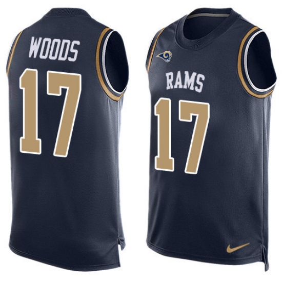 Men's Nike Los Angeles Rams 17 Robert Woods Limited Navy Blue Player Name & Number Tank Top NFL Jersey