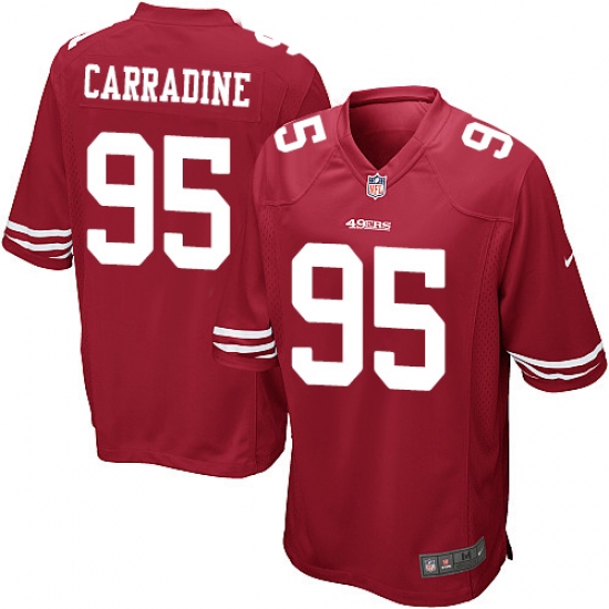 Men's Nike San Francisco 49ers 95 Cornellius Carradine Game Red Team Color NFL Jersey