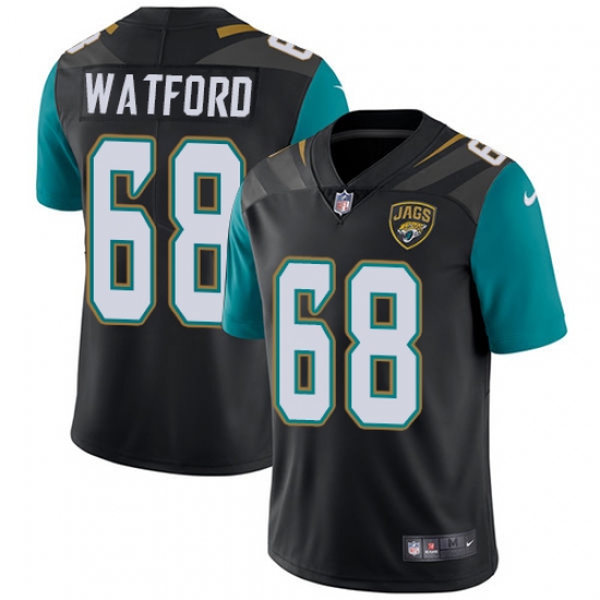 Men's Nike Jacksonville Jaguars 68 Earl Watford Black Alternate Vapor Untouchable Limited Player NFL Jersey