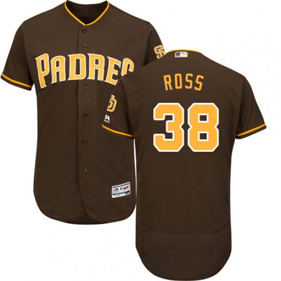 Men's Majestic San Diego Padres 38 Tyson Ross Brown Alternate Flex Base Authentic Collection MLB Jersey