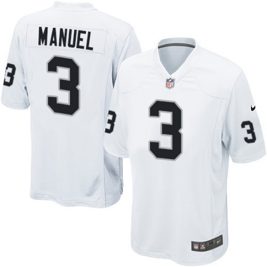 Men's Nike Oakland Raiders 3 E. J. Manuel Game White NFL Jersey