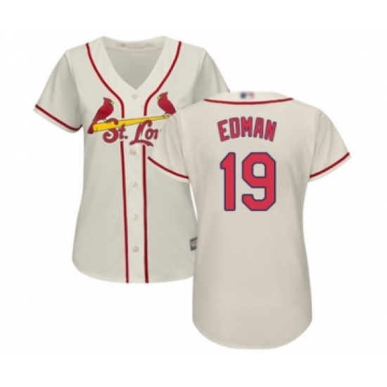 Women's St. Louis Cardinals 19 Tommy Edman Authentic Cream Alternate Cool Base Baseball Player Jersey