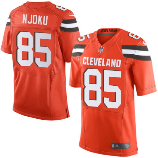 Men's Nike Cleveland Browns 85 David Njoku Elite Orange Alternate NFL Jersey