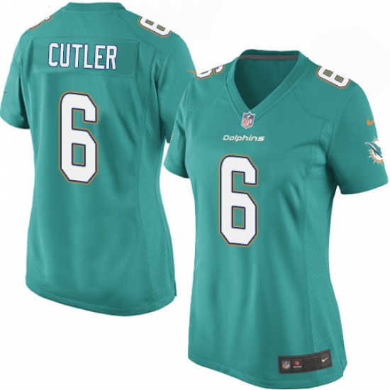 Women's Nike Miami Dolphins 6 Jay Cutler Game Aqua Green Team Color NFL Jersey