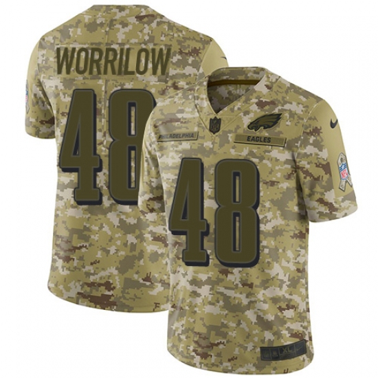 Men's Nike Philadelphia Eagles 48 Paul Worrilow Limited Camo 2018 Salute to Service NFL Jersey