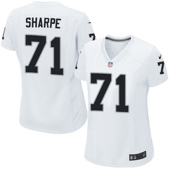 Women's Nike Oakland Raiders 71 David Sharpe Game White NFL Jersey