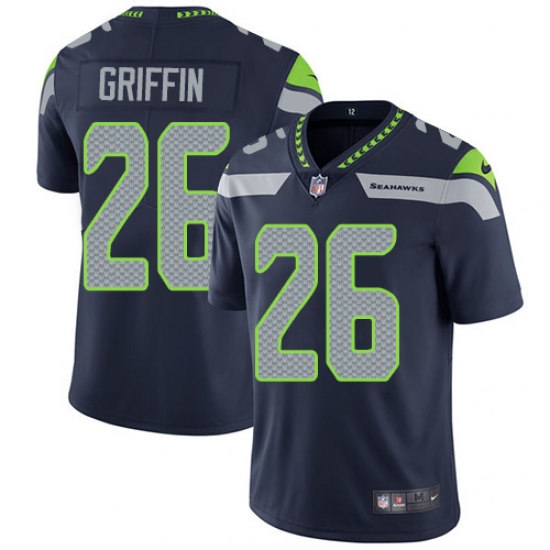 Youth Nike Seattle Seahawks 26 Shaquill Griffin Steel Blue Team Color Vapor Untouchable Limited Player NFL Jersey