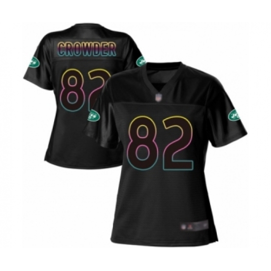 Women's New York Jets 82 Jamison Crowder Limited Black 2016 Salute to Service Football Jersey