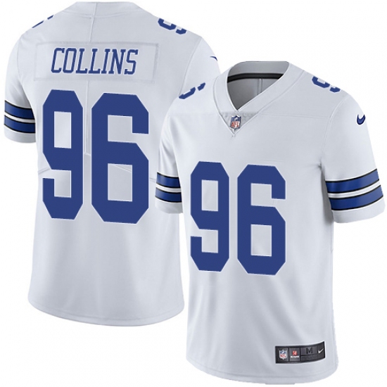 Men's Nike Dallas Cowboys 96 Maliek Collins White Vapor Untouchable Limited Player NFL Jersey