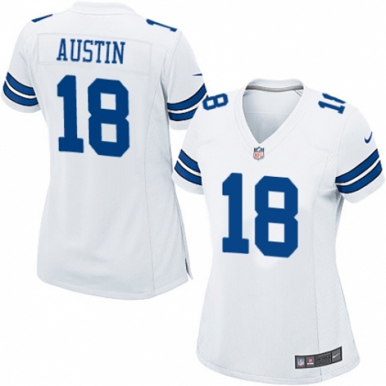 Women's Nike Dallas Cowboys 18 Tavon Austin Game White NFL Jersey