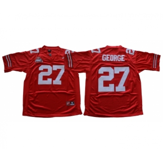 Ohio State Buckeyes 27 Eddie George Red Throwback College Football Jersey