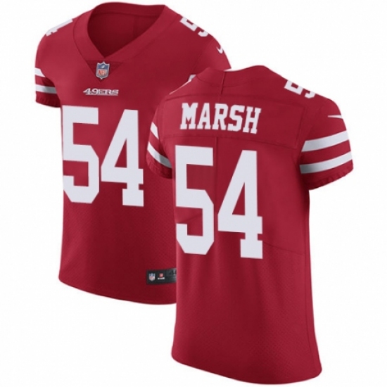 Men's Nike San Francisco 49ers 54 Cassius Marsh Red Team Color Vapor Untouchable Elite Player NFL Jersey