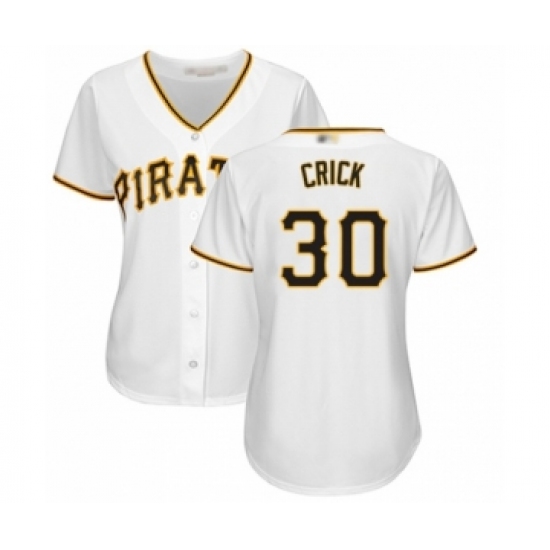 Women's Pittsburgh Pirates 30Kyle Crick Authentic White Home Cool Base Baseball Player Jersey