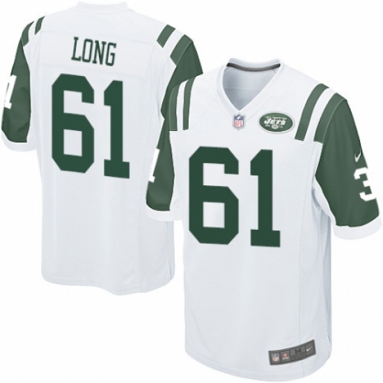 Men's Nike New York Jets 61 Spencer Long Game White NFL Jersey