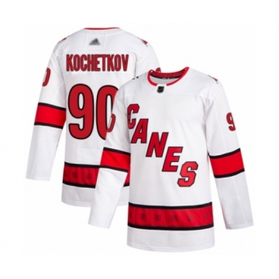 Men's Carolina Hurricanes 90 Pyotr Kochetkov Authentic White Away Hockey Jersey