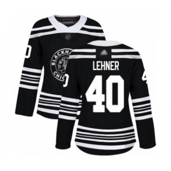 Women's Chicago Blackhawks 40 Robin Lehner Authentic Black Alternate Hockey Jersey