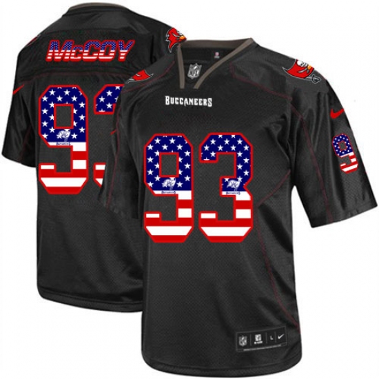 Men's Nike Tampa Bay Buccaneers 93 Gerald McCoy Elite Black USA Flag Fashion NFL Jersey