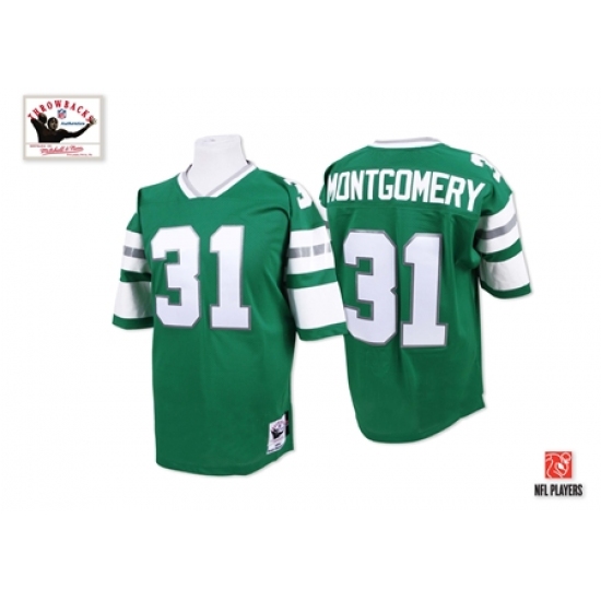 Mitchell And Ness Philadelphia Eagles 31 Wilbert Montgomery Green Authentic Throwback NFL Jersey