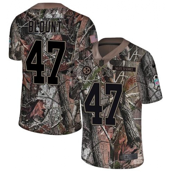 Men's Nike Pittsburgh Steelers 47 Mel Blount Camo Rush Realtree Limited NFL Jersey