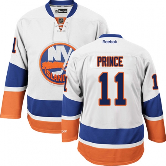 Women's Reebok New York Islanders 11 Shane Prince Authentic White Away NHL Jersey