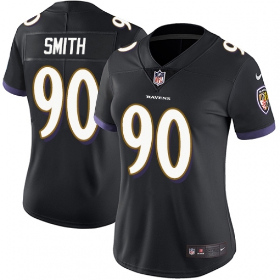 Women's Nike Baltimore Ravens 90 Za Darius Smith Black Alternate Vapor Untouchable Limited Player NFL Jersey