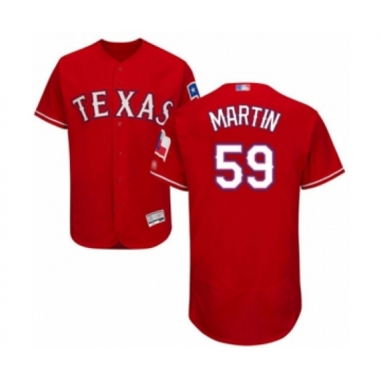 Men's Texas Rangers 59 Brett Martin Red Alternate Flex Base Authentic Collection Baseball Player Jersey