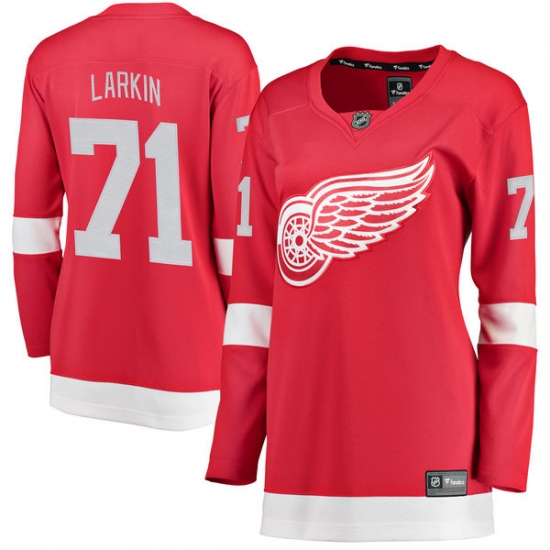 Women's Detroit Red Wings 71 Dylan Larkin Fanatics Branded Red Home Breakaway NHL Jersey