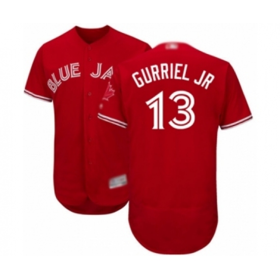 Men's Toronto Blue Jays 13 Lourdes Gurriel Jr. Scarlet Alternate Flex Base Authentic Collection Alternate Baseball Player Jersey