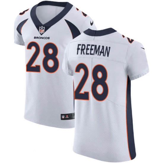 Men's Nike Denver Broncos 28 Royce Freeman White Vapor Untouchable Elite Player NFL Jersey