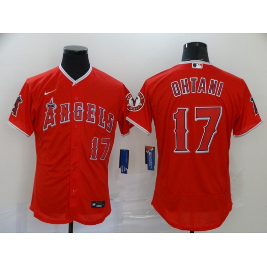 Men's Nike Los Angeles Angels 17 Shohei Ohtani Red Elite Home Stitched Baseball Jersey