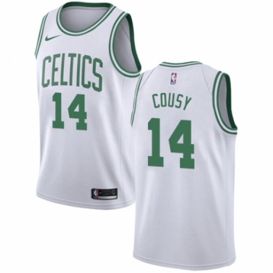 Men's Nike Boston Celtics 14 Bob Cousy Authentic White NBA Jersey - Association Edition