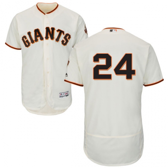 Men's Majestic San Francisco Giants 24 Willie Mays Cream Home Flex Base Authentic Collection MLB Jersey