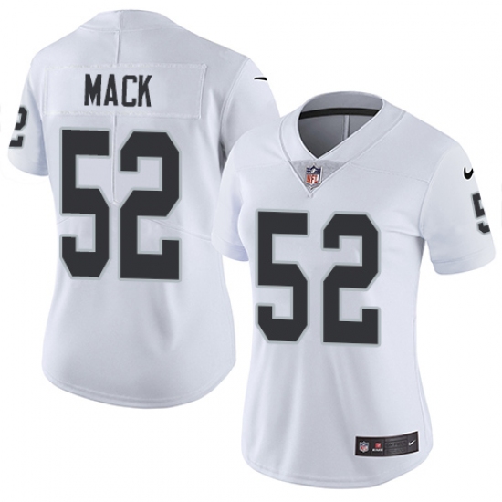 Women's Nike Oakland Raiders 52 Khalil Mack Elite White NFL Jersey