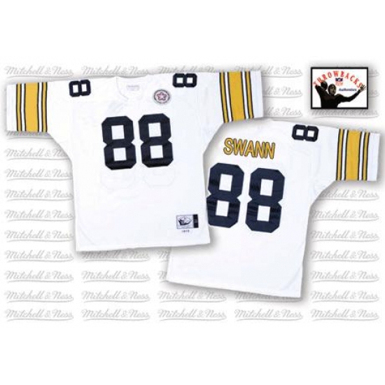 Mitchell And Ness Pittsburgh Steelers 88 Lynn Swann White Authentic Throwback NFL Jersey