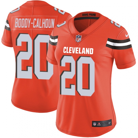 Women's Nike Cleveland Browns 20 Briean Boddy-Calhoun Orange Alternate Vapor Untouchable Limited Player NFL Jersey