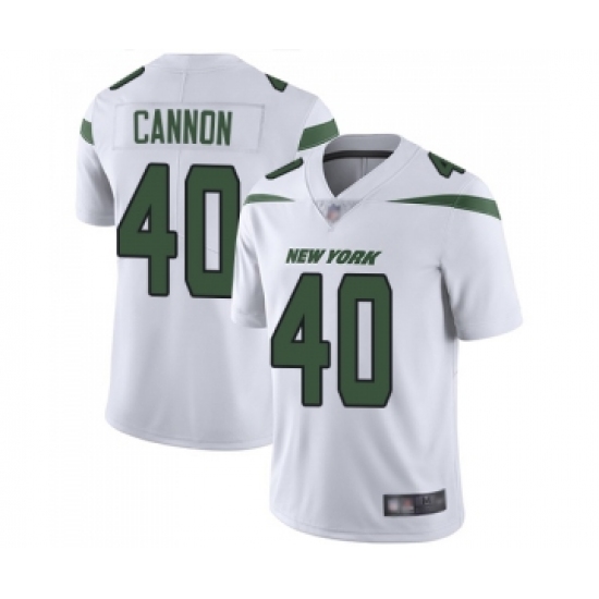 Men's New York Jets 40 Trenton Cannon White Vapor Untouchable Limited Player Football Jersey