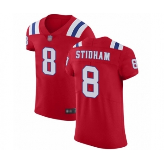 Men's New England Patriots 8 Jarrett Stidham Red Alternate Vapor Untouchable Elite Player Football Jersey