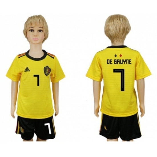 Belgium 7 De Bruyane Away Kid Soccer Country Jersey