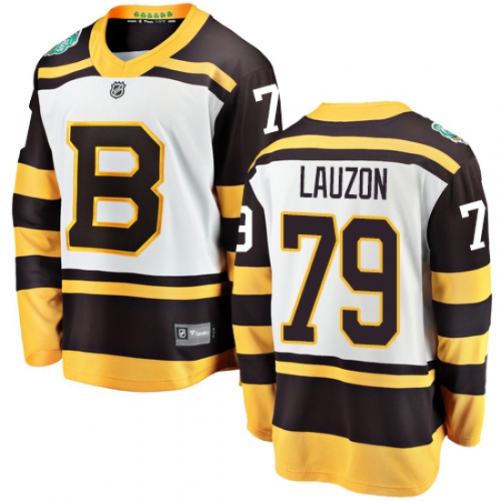 Men's Boston Bruins 79 Jeremy Lauzon White 2019 Winter Classic Fanatics Branded Breakaway NHL Jersey