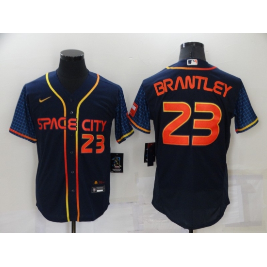 Men's Houston Astros 23 Michael Brantley Nike Navy 2022 City Connect Player Jersey