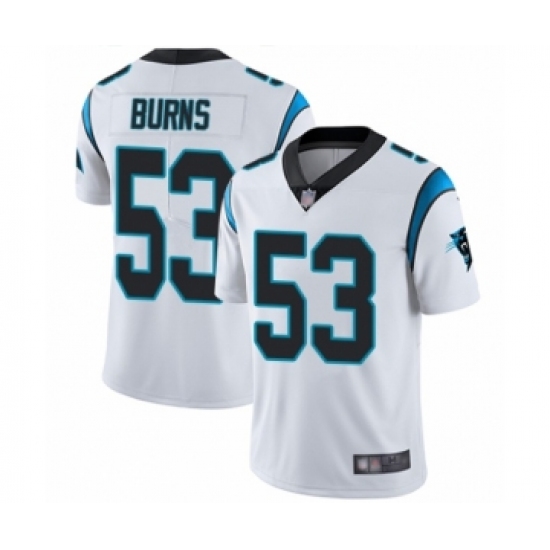 Men's Carolina Panthers 53 Brian Burns White Vapor Untouchable Limited Player Football Jersey