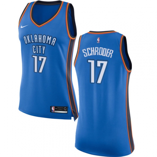 Women's Nike Oklahoma City Thunder 17 Dennis Schroder Swingman Royal Blue NBA Jersey - Icon Edition